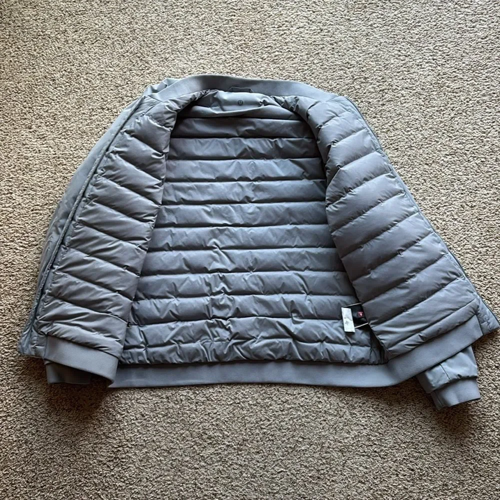 Lululemon Men’s Goose Down Insulated Primaloft Intermission Bomber Jacket Gray